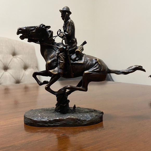 Trooper of the Plains by Frederic Remington Pure Bronze Collectible Sculpture - Picture 2 of 12